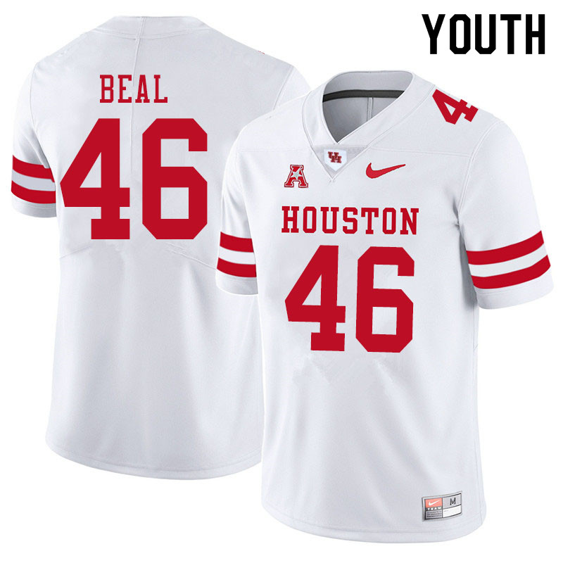 Youth #46 Davis Beal Houston Cougars College Football Jerseys Sale-White - Click Image to Close